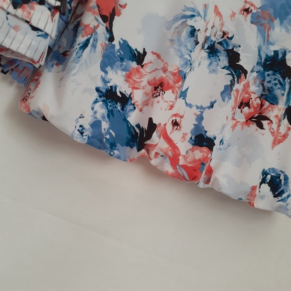 Women's Alfani Colorful Floral Blouse with Pleated Cuffs & Balloon Waist Size PS - Picture 4 of 8